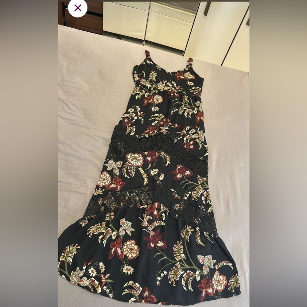 Floral Black Maxi Dress PtP 16